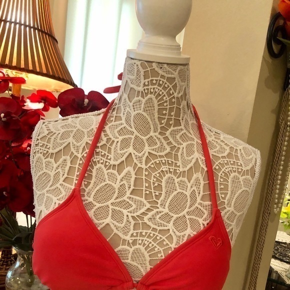 🌸Roxy Bright Orange/Pink Swim Top 🌺 - Picture 1 of 6